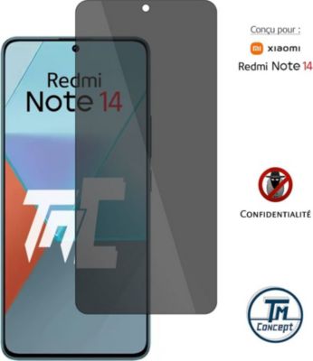 Protège écran TM CONCEPT Verre trempé teinté pour Redmi Note 14 Protège écran TM CONCEPT Verre trempé teinté pour Redmi Note 14