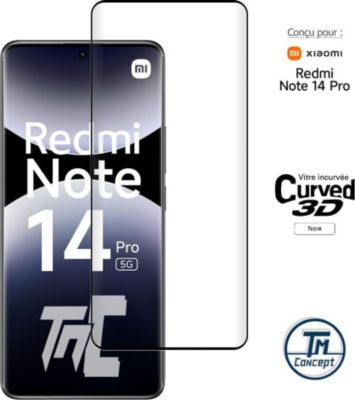 Protège écran TM CONCEPT Verre trempé pour Redmi Note 14 Pro Noir