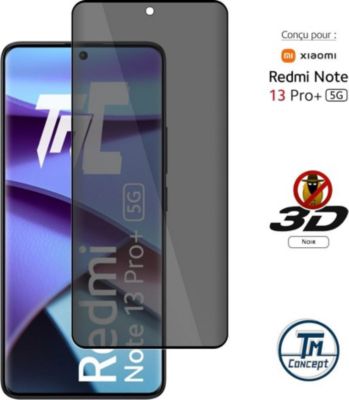 Protège écran TM CONCEPT Verre trempé teinté pour Note 13 Pro+