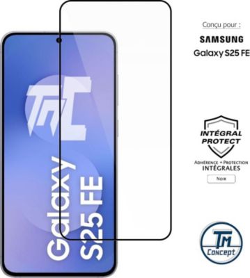 Protège écran TM CONCEPT Verre trempé intégral pour Galaxy S25 FE