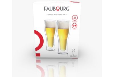 Verre FAUBOURG à Bière double paroi Dublin Pack de 2