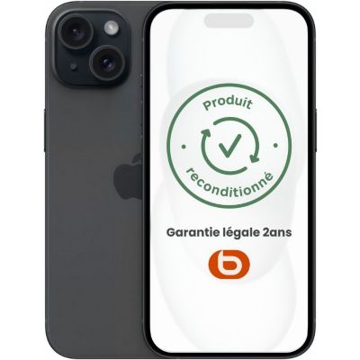 Location Smartphone APPLE iPhone 15 noir 128Go Reconditionné Grade A