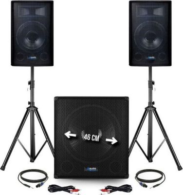 Pack sono AUDIOCLUB Pack 2400W-Sub+2Enceintes+Pieds+Tél