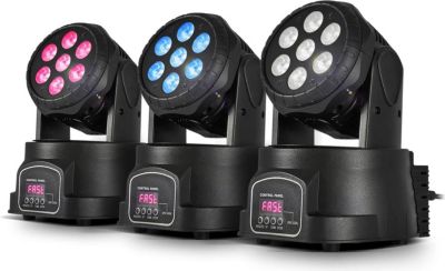 Jeu de lumières LYTOR Pack de 3 Lyres à LEDs 4en1 Rouge/Vert/B