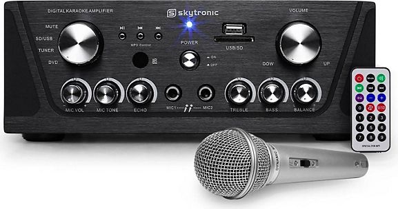 Micro Amplifié pour Karaoke Avec Lecteur MP3, Radio, Bluetooth, USB