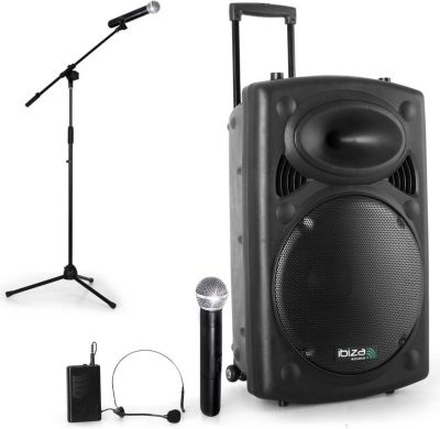 Enceinte sono IBIZA Enceinte sur batterie mobile 800W USB Bl