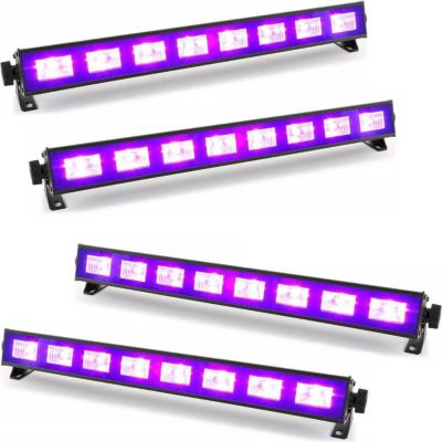 Jeu de lumières IBIZA Pack 4 Barres à LED FLUO UV 9x1W se refl