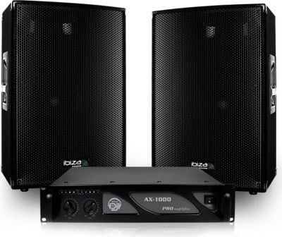 Pack sono IBIZA Pack SONO DJ enceintes 1200W DISCO12 + A Pack sono IBIZA Pack SONO DJ enceintes 1200W DISCO12 + A