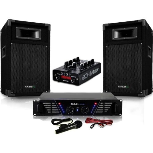 Kit Sono DJ 500W avec 2 Haut-Parleurs SL8 + Amplificateur Bluetooth FPL500