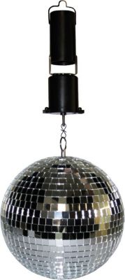 Jeu de lumières MADISON Boule à facettes 20cm + Moteur à piles