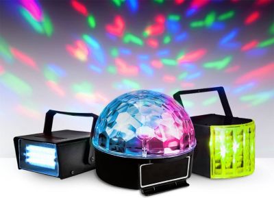 Jeu de lumières PARTY LIGHT&SOUND 3 jeux lumi à LED-1Mini strobo+ Effets