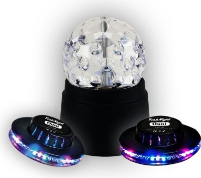 Jeu de lumières CHEEVALRY Pack soirée Boule Disco à Led avec rotat