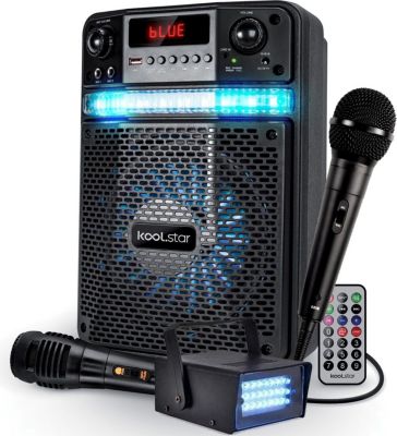 Enceinte sono KOOL.STAR BROZY08-MIC-STROBE, Karaoké sur batterie