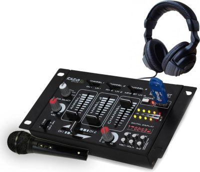 Table de mixage IBIZA DJ21BT + Casque DJ + Micro