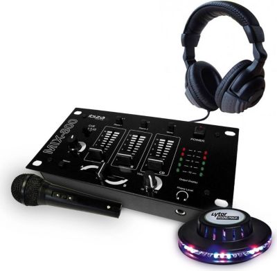 Table de mixage IBIZA IBIZA SOUND + Casque + micro + Jeu de lumière