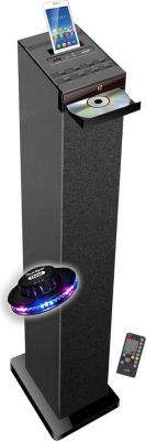 Enceinte Bluetooth INOVALLEY Tour de son noire avec lecteur CD, Bluet