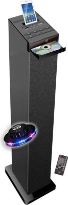 Enceinte Bluetooth INOVALLEY Tour de son noire avec lecteur CD, Bluet