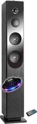 Enceinte Bluetooth INOVALLEY Tour de son Blacktower, avec lecteur CD,