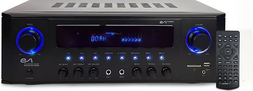 Amplificateur HIFI - Evidence Acoustics EA-5160-BT - STEREO 5.1 KARAOKE  2x50W + 3x20W - Entrée USB SD AUX DVD FM