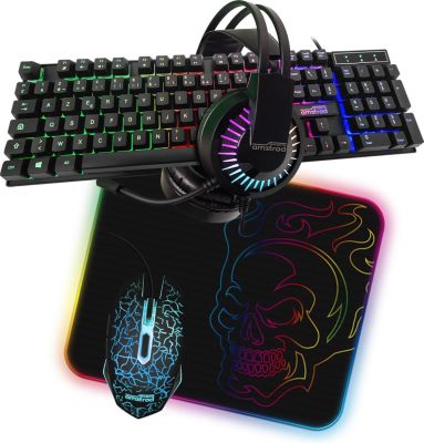 Pack clavier et souris gamer AMSTRAD BATTLE 5 pièces USB & Retroéclairage  RGB