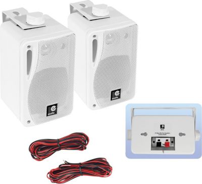 Enceinte Multiroom E-AUDIO Paire mini enceinte 80W Blanches 3 voies