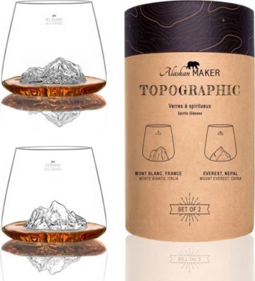 Coffret Verre à whisky ALASKAN MAKER : Everest & Mont Blanc