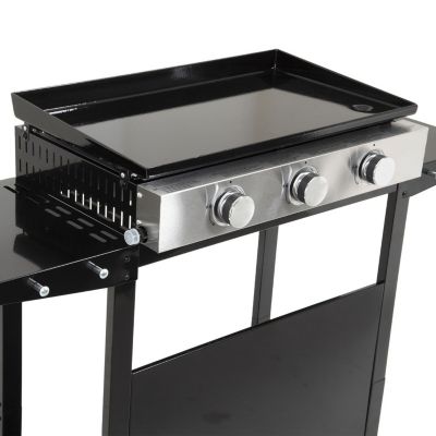 Plancha gaz HAPPY GARDEN Plancha au gaz MÉRIDA 3 brûleurs + chari