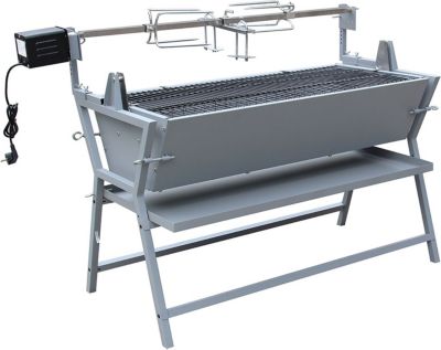 Barbecue charbon HAPPY GARDEN Rôtissoire tournebroche inclinable LISBO