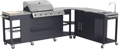 Barbecue gaz HAPPY GARDEN Cuisine d'angle d'extérieur TEXAS - 4+1