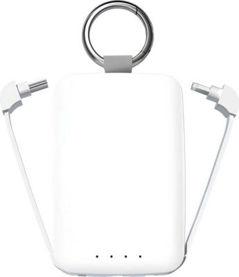 Batterie externe JAYM 4000mAh avec Porte-clés et 2 mini Câbles