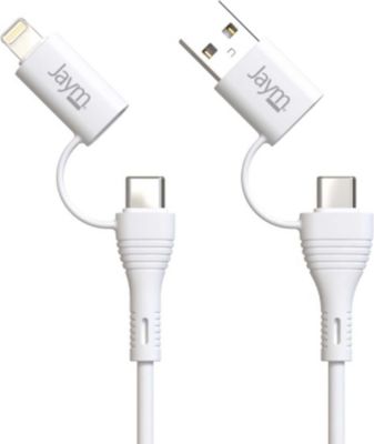 Câble USB JAYM 4-en-1 USB / USB-C / Lightning PD 60W
