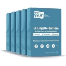 Lingettes antibactériennes LA LINGETTE BARRIERE 7 lingettes X5