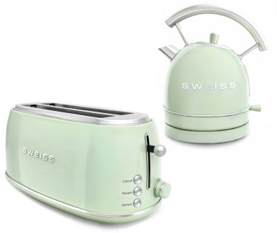 Grille-pain SWEISS + bouilloire vintage vert pack GRVKTL7 | Boulanger