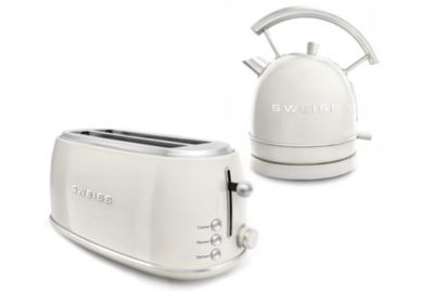 Grille-pain SWEISS + bouilloire vintage crème pack GRVKTL8