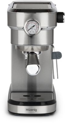 H.Koenig Machine Expresso Automatique Professionnelle Pression 15 Bar Exp820, Inox, Portable, Système Thermoblock, 1.1L, Pompe Baromètre Intégré, Chauffe-Tasses, Buse Vapeur, Cafés Et Boissons Lactées
