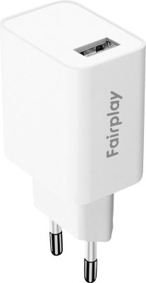 Chargeur secteur FAIRPLAY USB Slim 12W - Blanc