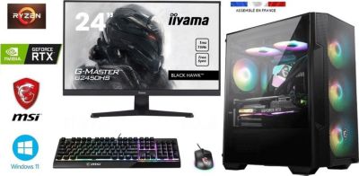 PC Gamer IDEES JEUX Pack MSI M100R R7-5700X-3050-32Go-1+2To