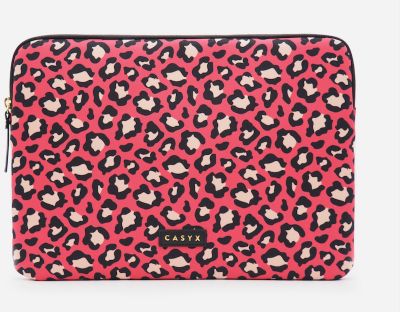 housse casyx pour pc ou macbook 13'' rose leopard