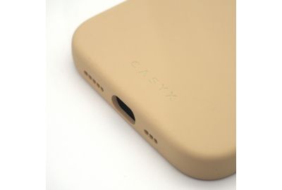 Coque CASYX iPhone 15 Plus Magsafe sillicone Beige