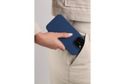 Coque CASYX iPhone 15 Magsafe sillicone Bleu Cobalt