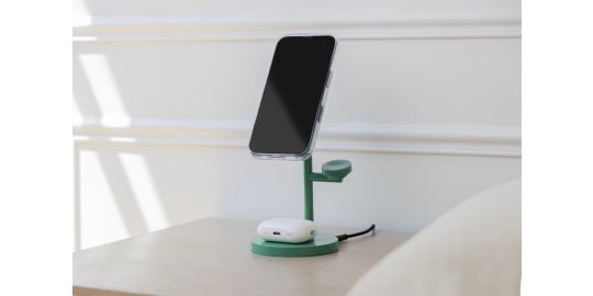 Chargeur CASYX 3 en 1  Charge rapide Qi2 vert