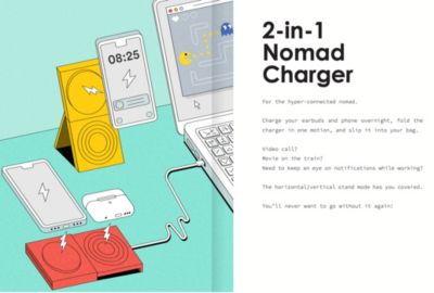 Chargeur CASYX 2 en 1 Charge rapide Qi2 USBC gris