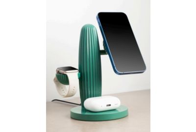 Chargeur CASYX Cactus 3en1  Charge rapide Qi2 vert
