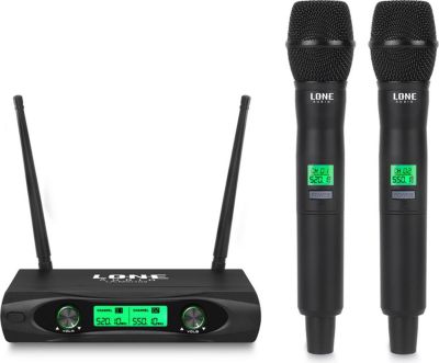 Micro LONE AUDIO récepteur UHF double canaux 4micros main