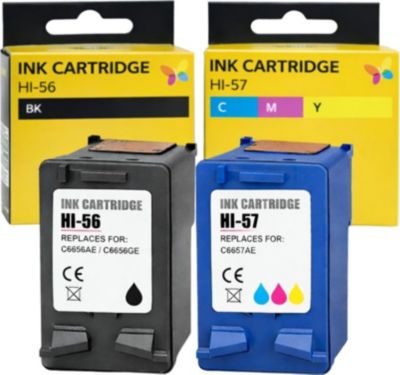 Cartouche d'encre SHOP-STORY Pack Cartouches Compatibles HP 56 57 pou