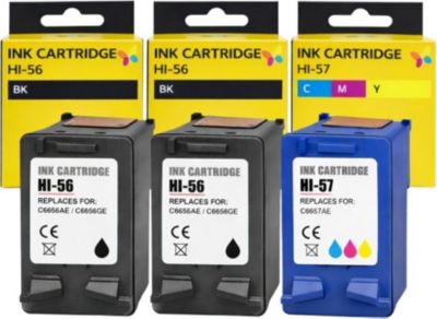 Cartouche d'encre SHOP-STORY Pack Cartouches Compatibles HP 56 57 pou