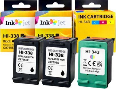 Cartouche d'encre SHOP-STORY Pack Cartouches Compatibles HP 338 343 p