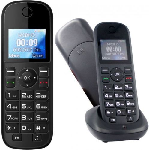 Téléphone Fixe Avec Carte SIM À Technologie GSM Et Radio FM - Blanc