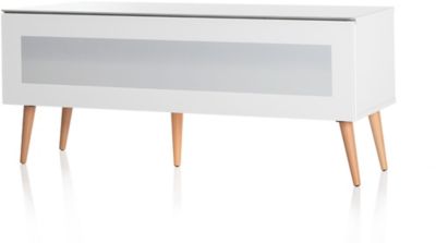 Meuble TV Meliconi blanc avec porte verre IR blanche