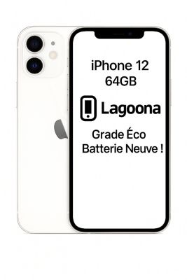 Smartphone APPLE iPhone 12 Blanc 64Go Batterie Neuve Reconditionné